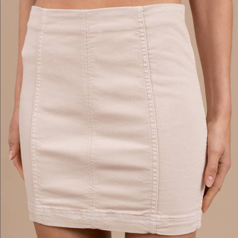 Free people pink jean skirt